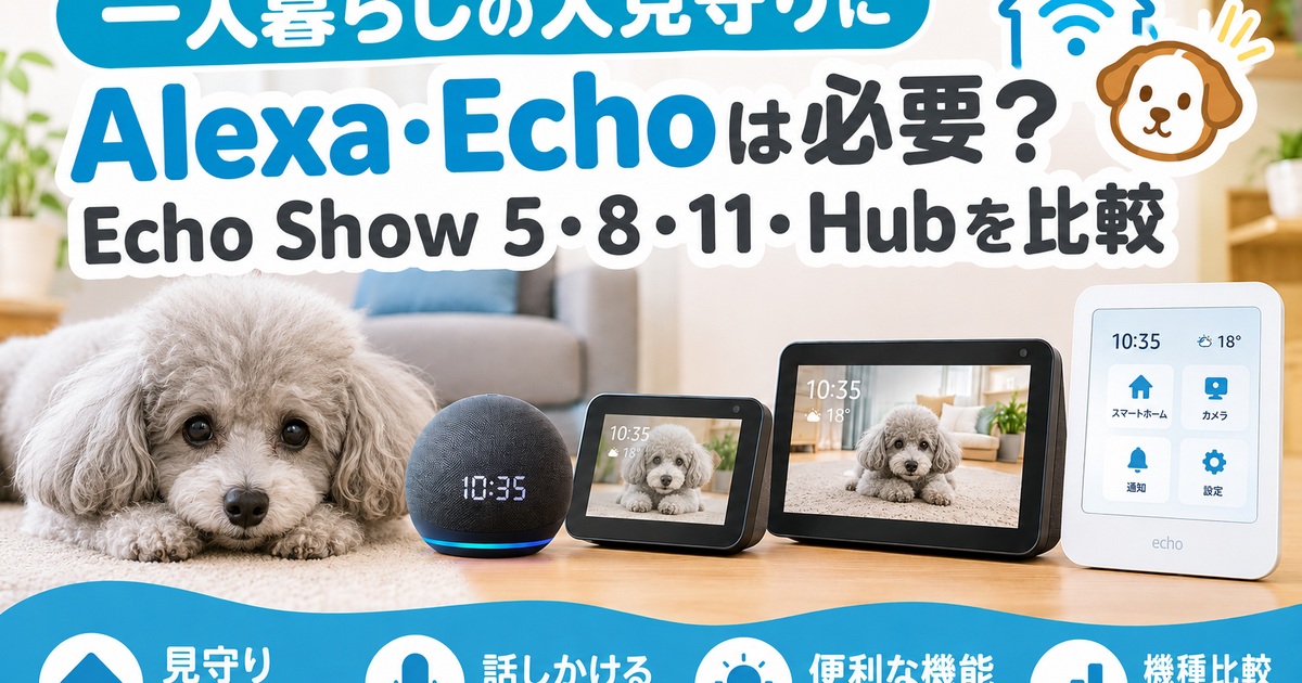 一人暮らしの犬見守りとAlexa・Echoの比較イメージ